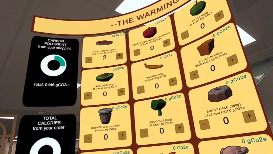 Players shopping for food during the first stage of The Warming Table